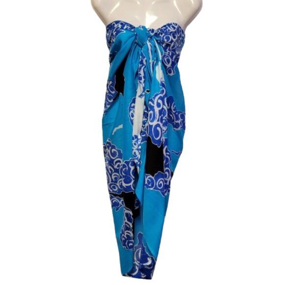 Womens Sarong Cotton Wrap, Handpainted Batik Wrapskirt Beach Pareo Beachwear-NEW - Picture 7 of 9